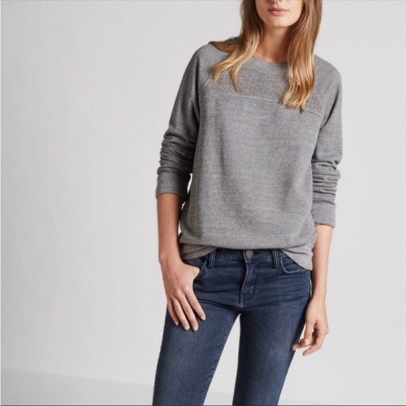 Current/Elliott Tops - Current Elliott 0 xs the seamed raglan sweatshirt heather gray with studs